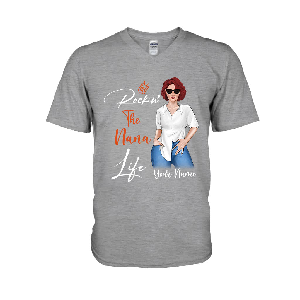 Rockin The Nana Life - Personalized Grandma T-shirt and Hoodie