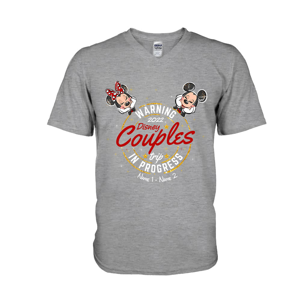 Warning Couple Trip In Progress - Personalized Mouse T-shirt and Hoodie