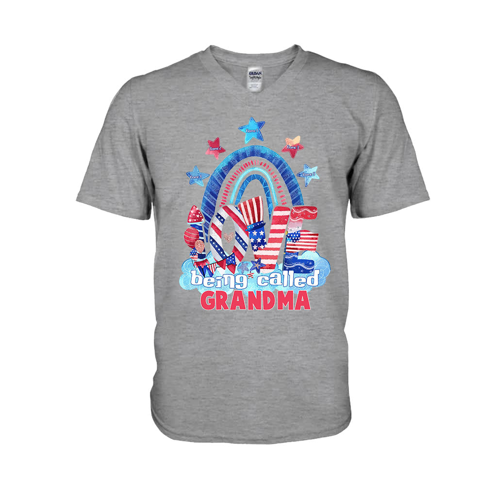 Love Being Called Grandma - Personalized Independence Day T-shirt and Hoodie