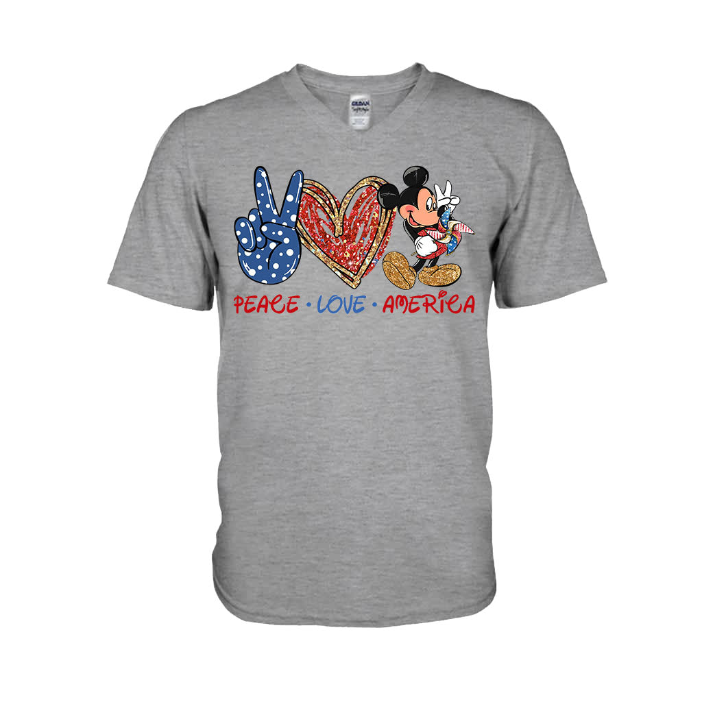 Peace Love Mouse Ears - Independence Day T-shirt and Hoodie