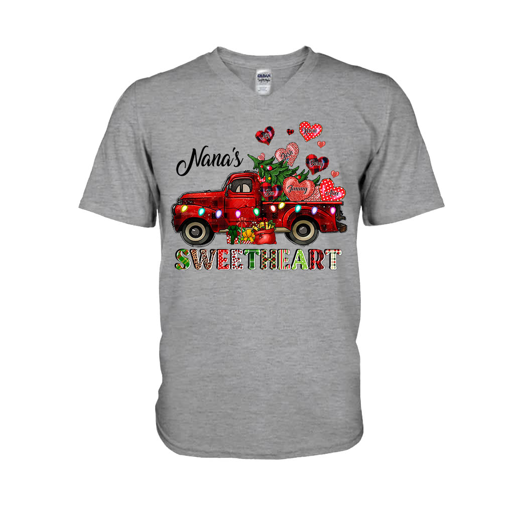 Nana's Sweetheart - Chrsitmas Personalized Grandma T-shirt and Hoodie