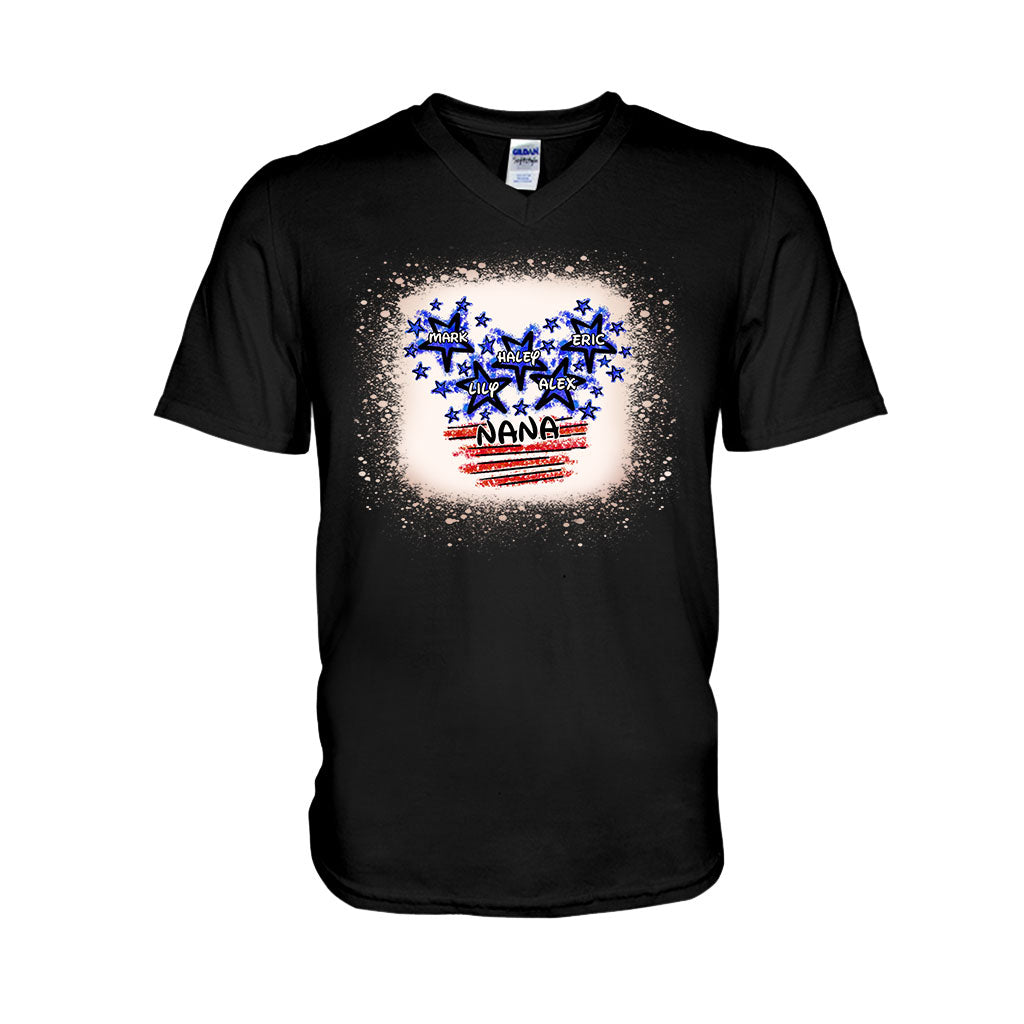 Stars And Stripes Nana - Personalized Independence Day Grandma T-shirt and Hoodie
