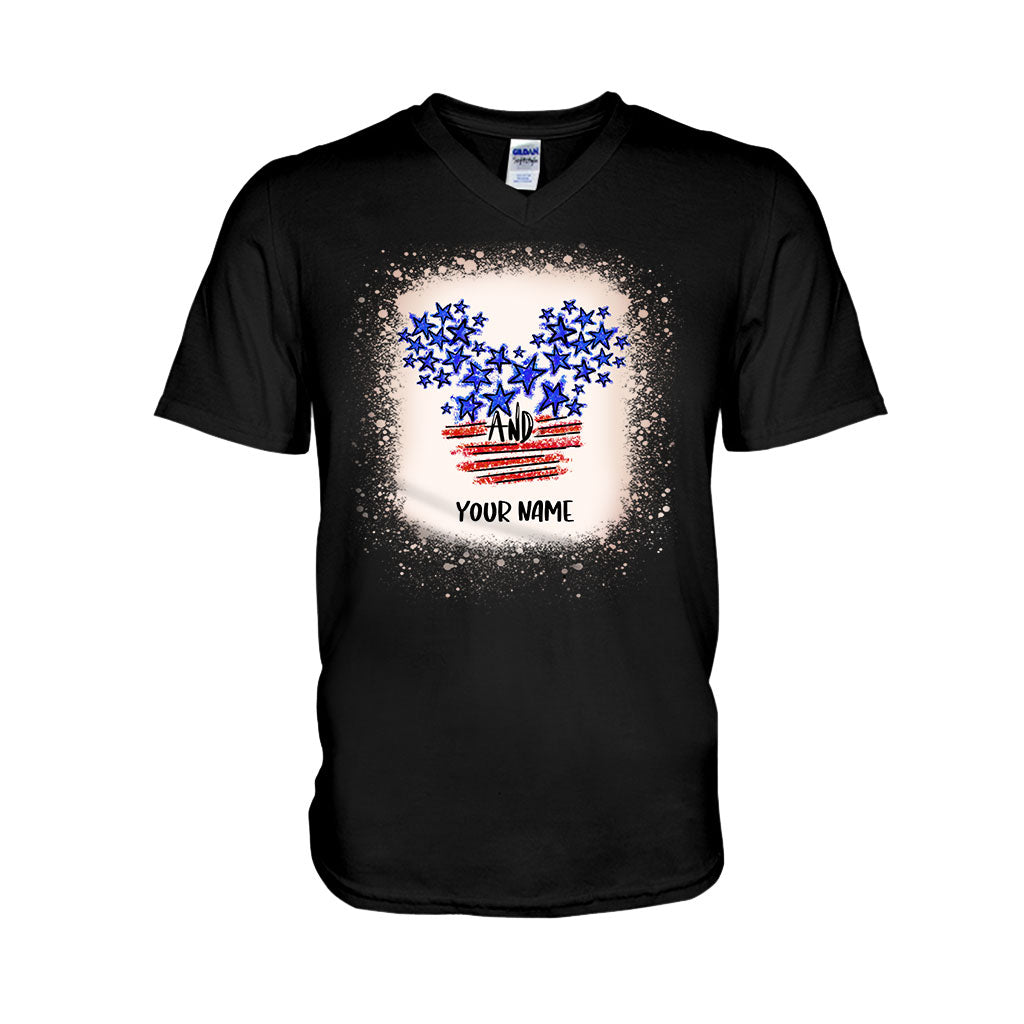 Stars And Stripes Mouse Ears - Personalized Independence Day T-shirt and Hoodie