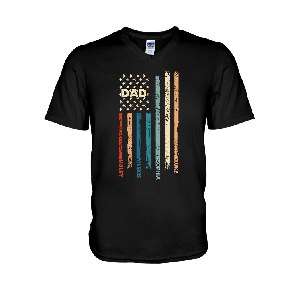 Stars And Stripes - Personalized Independence Day Father T-shirt and Hoodie