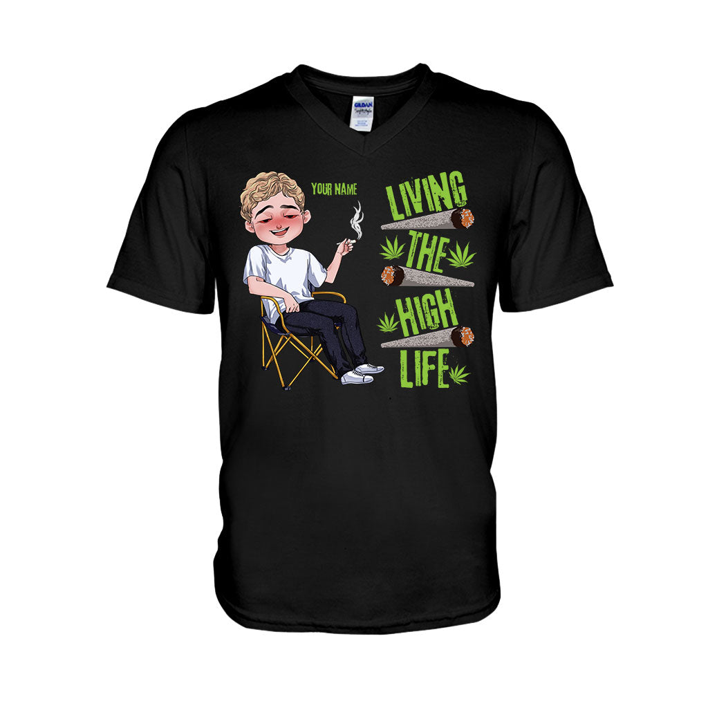 Living The High Life - Personalized Weed T-shirt and Hoodie