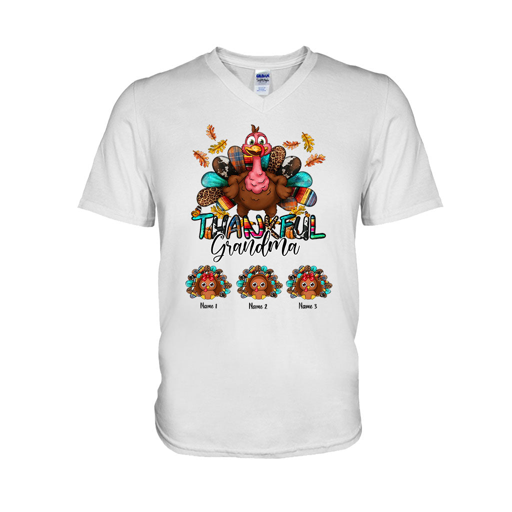 Thankful Grandma - Personalized Thanksgiving T-shirt and Hoodie