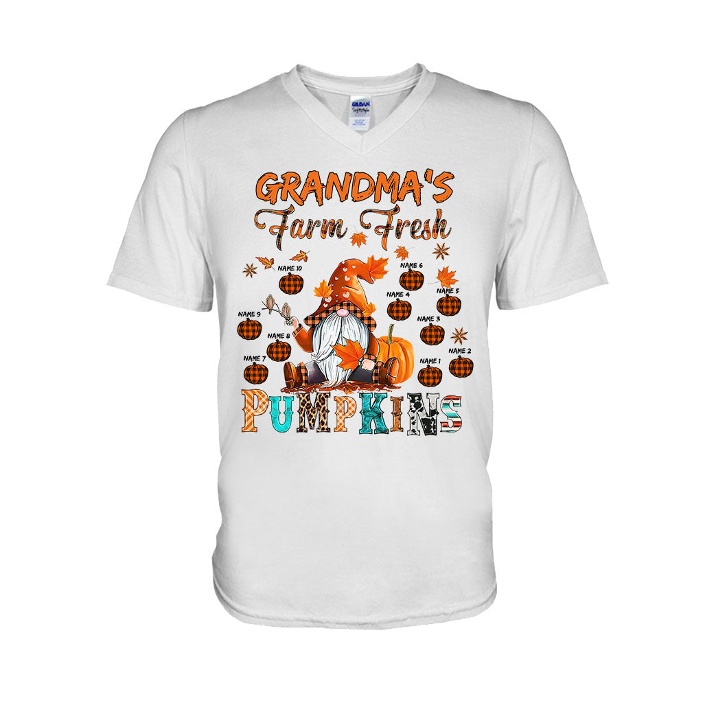 Grandma's Farm Fresh Pumpkin - Personalized Fall Grandma T-shirt And Hoodie