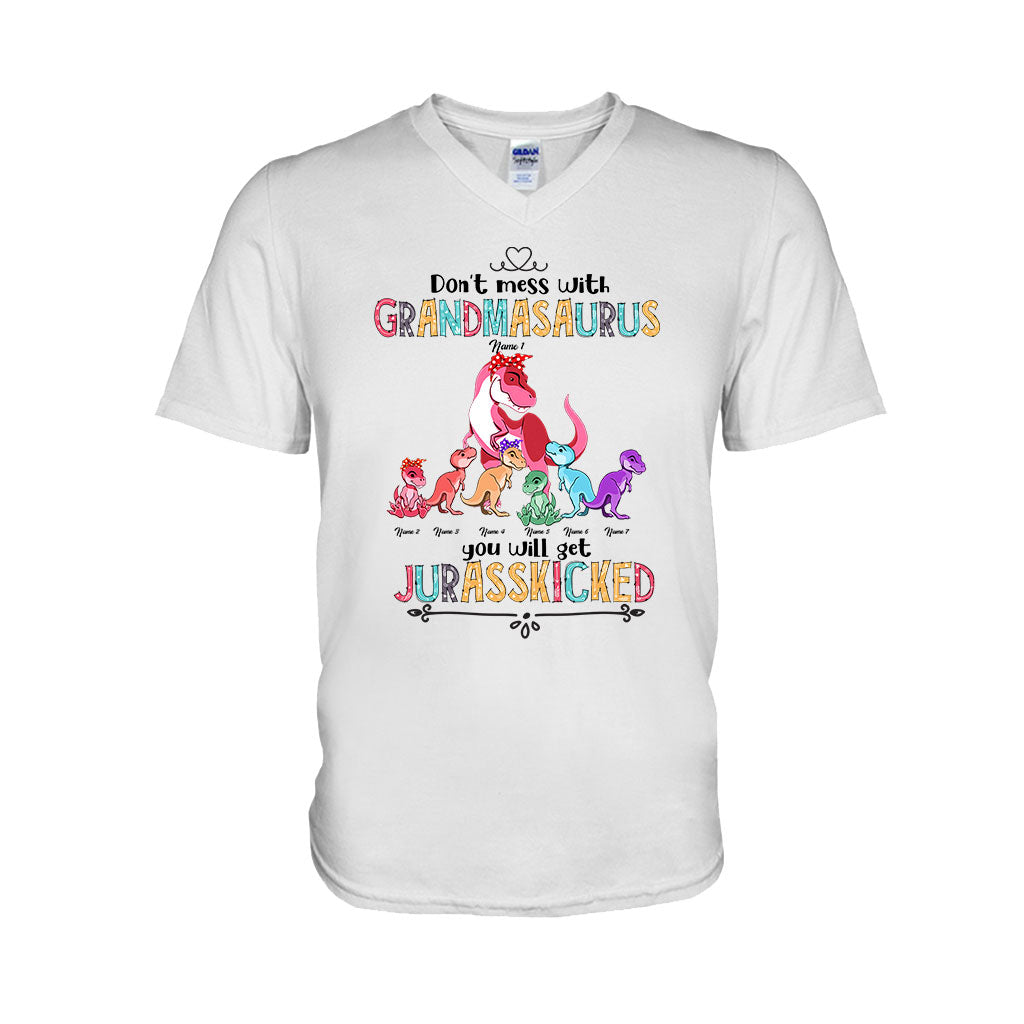 Don't Mess With Grandmasaurus - Personalized Grandma T-shirt and Hoodie
