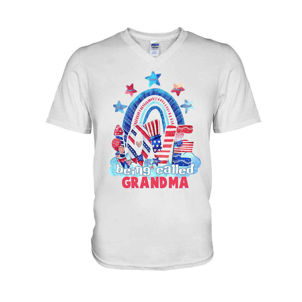 Love Being Called Grandma - Personalized Independence Day T-shirt and Hoodie