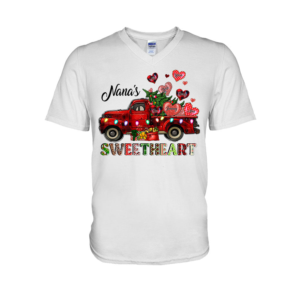 Nana's Sweetheart - Chrsitmas Personalized Grandma T-shirt and Hoodie