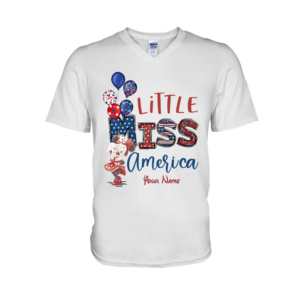 Little Miss - Personalized Independence Day Mouse T-shirt and Hoodie