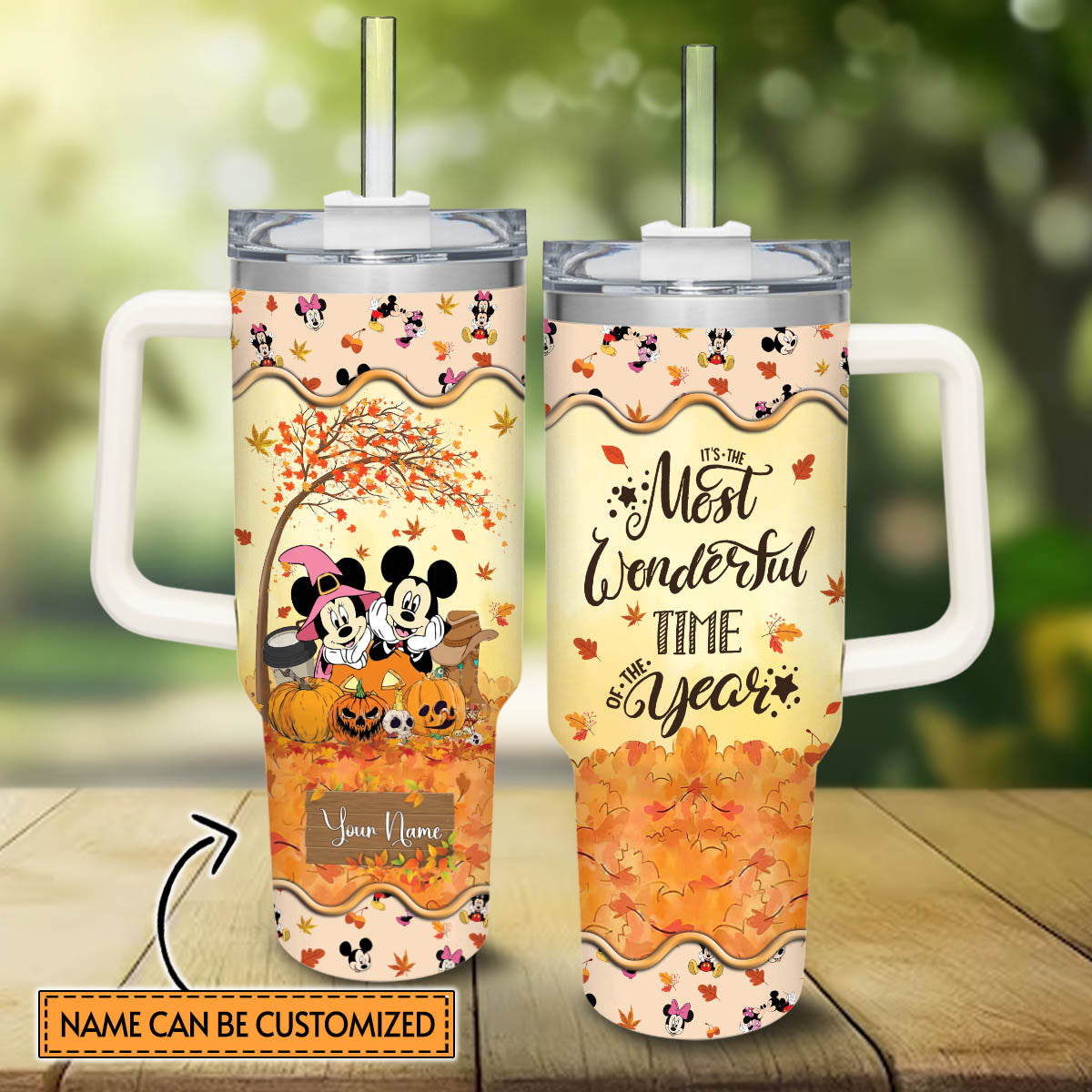 The Most Wonderful Time Personalized Mouse Tumbler With Handle 0224