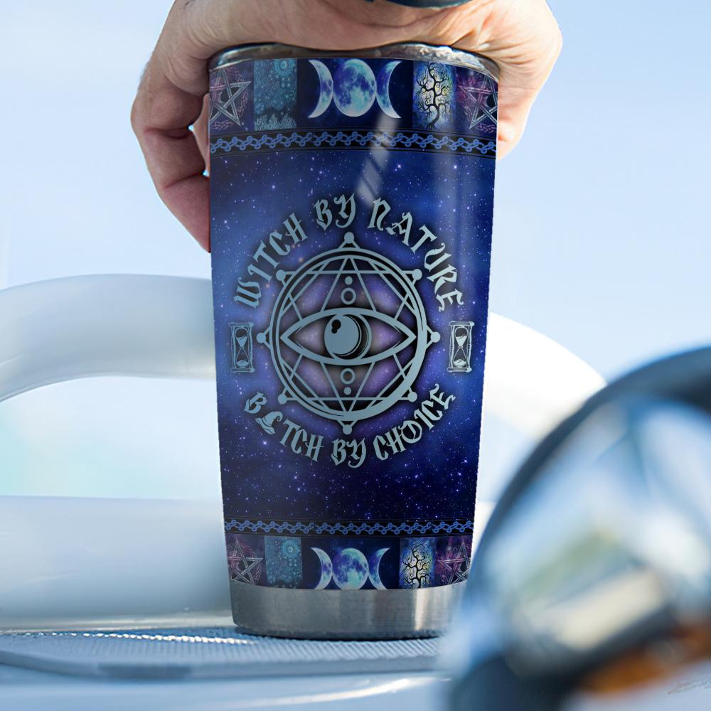 Blue Witch Nature And Black Cat - Witch Tumbler 0822
