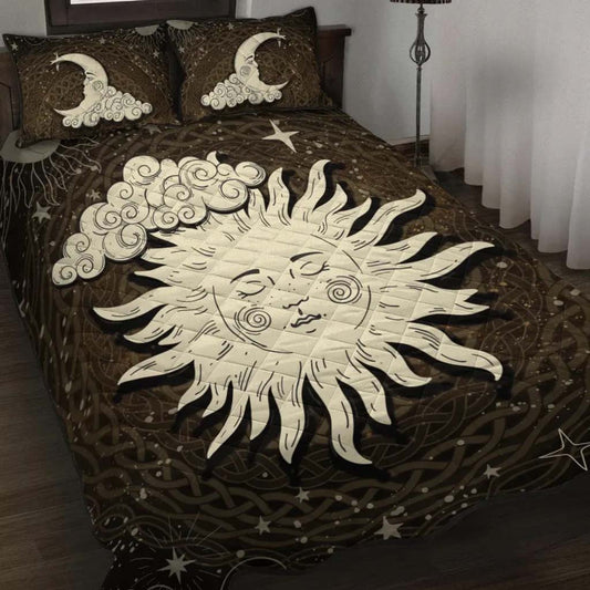 Celtic Wicca Wicca Sun Moon -  Witch Quilt Set 0822