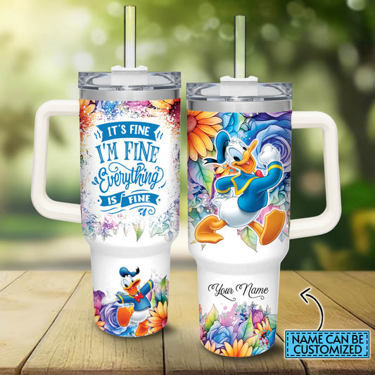 Everything Is Fine Personalized Mouse Tumbler With Handle 0224