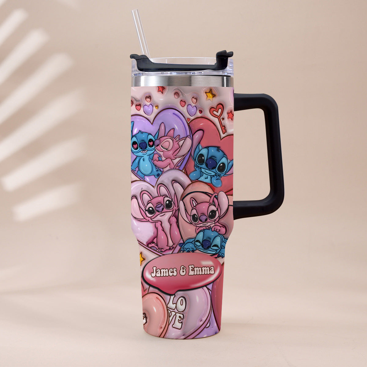 I'm Yours No Returns Or Refunds Ohana Couple - Personalized Ohana Tumbler With Handle