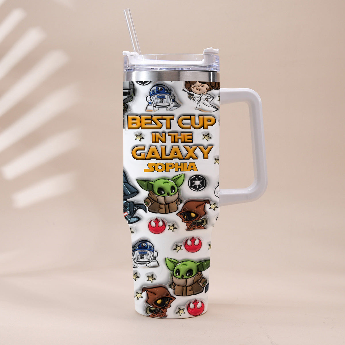 Best Mug In The Galaxy - Personalized The Force Tumbler With Handle