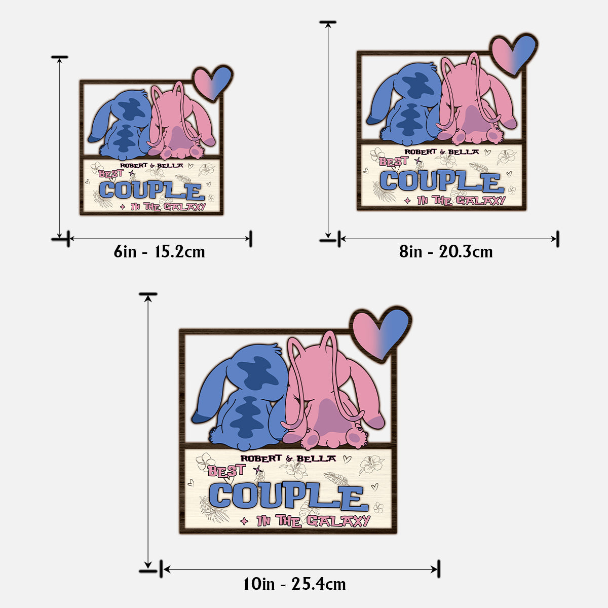 Best Couple In The Galaxy - Personalized Ohana 2 Layered Wood Sign / Wood Plaque