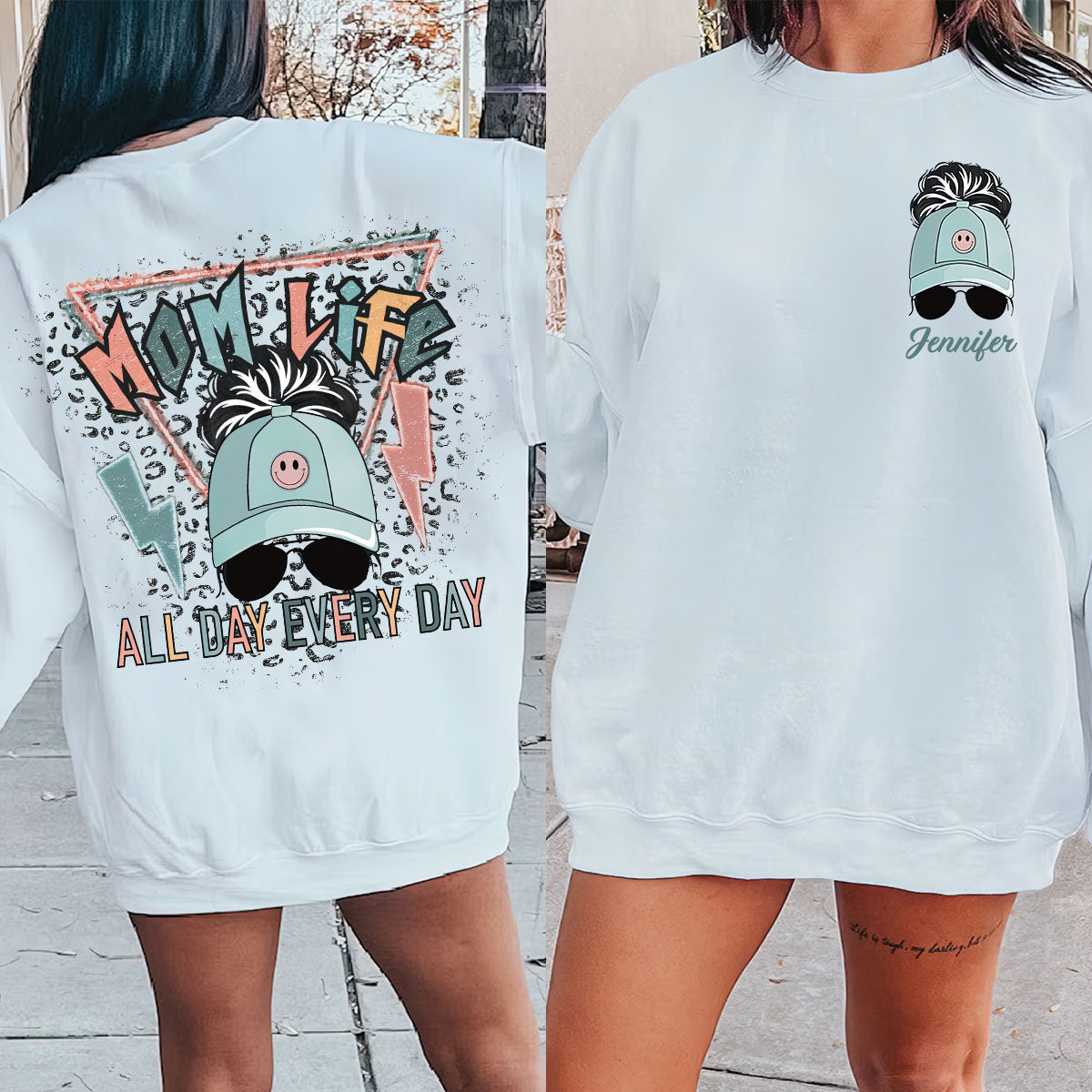 Mom Life All Day Everyday - Personalized Mother T-shirt And Hoodie