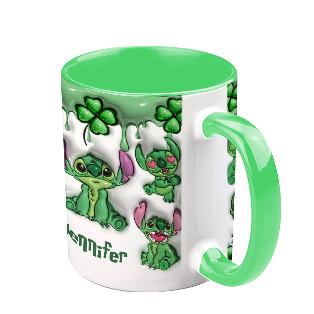 Lucky Ohana Shamrocks - Personalized Ohana Accent Mug