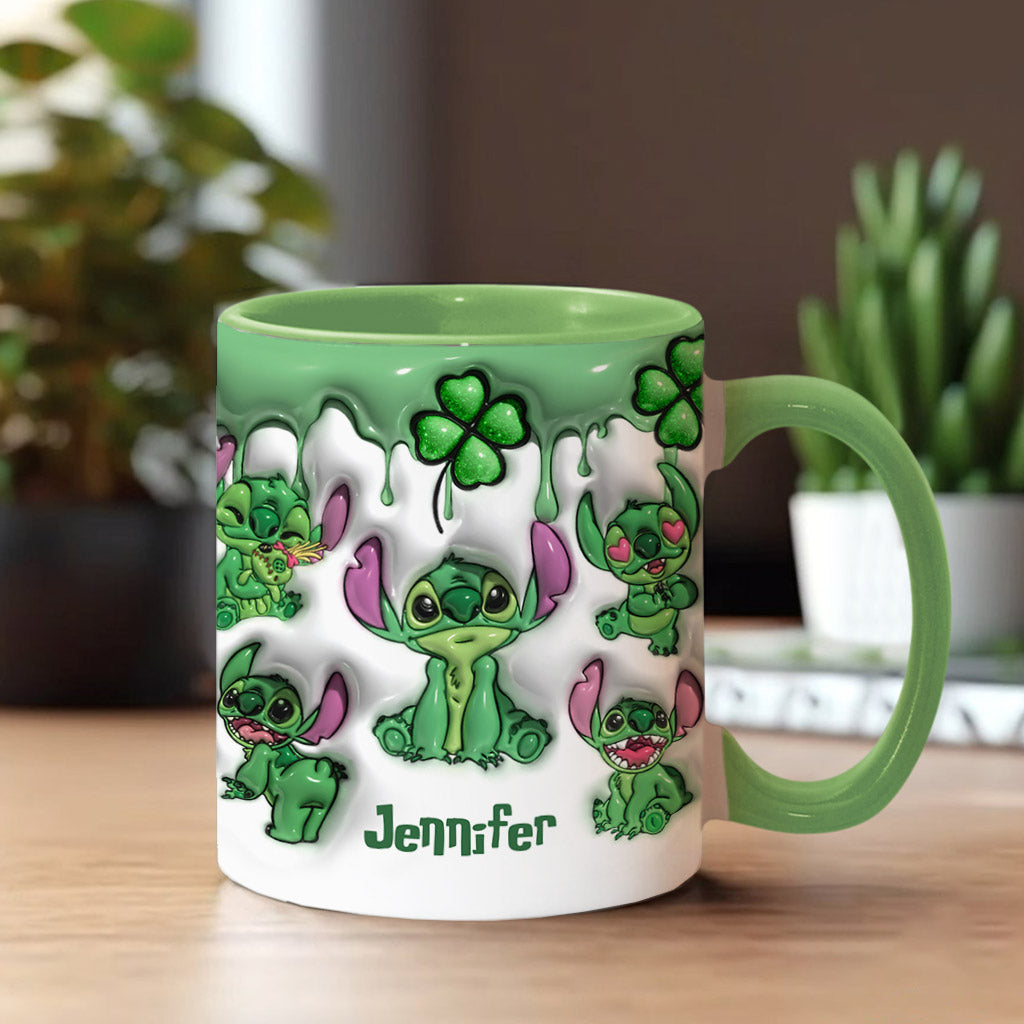 Lucky Ohana Shamrocks - Personalized Ohana Accent Mug