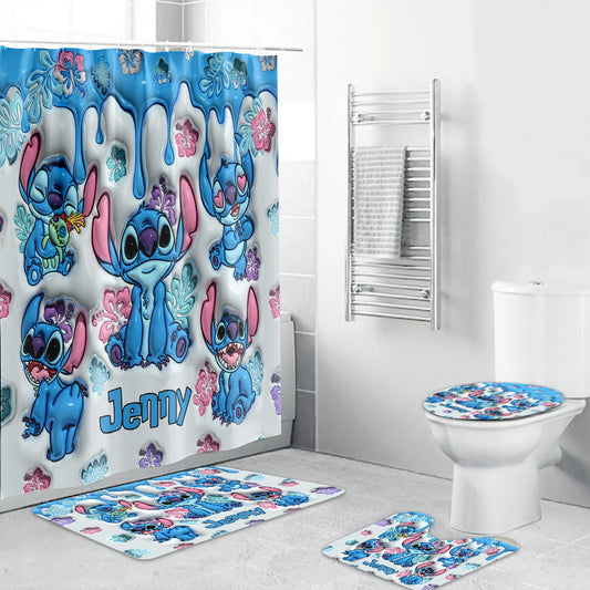 Ohana Means Family - Personalized Ohana Bathroom Curtain & Mats Set