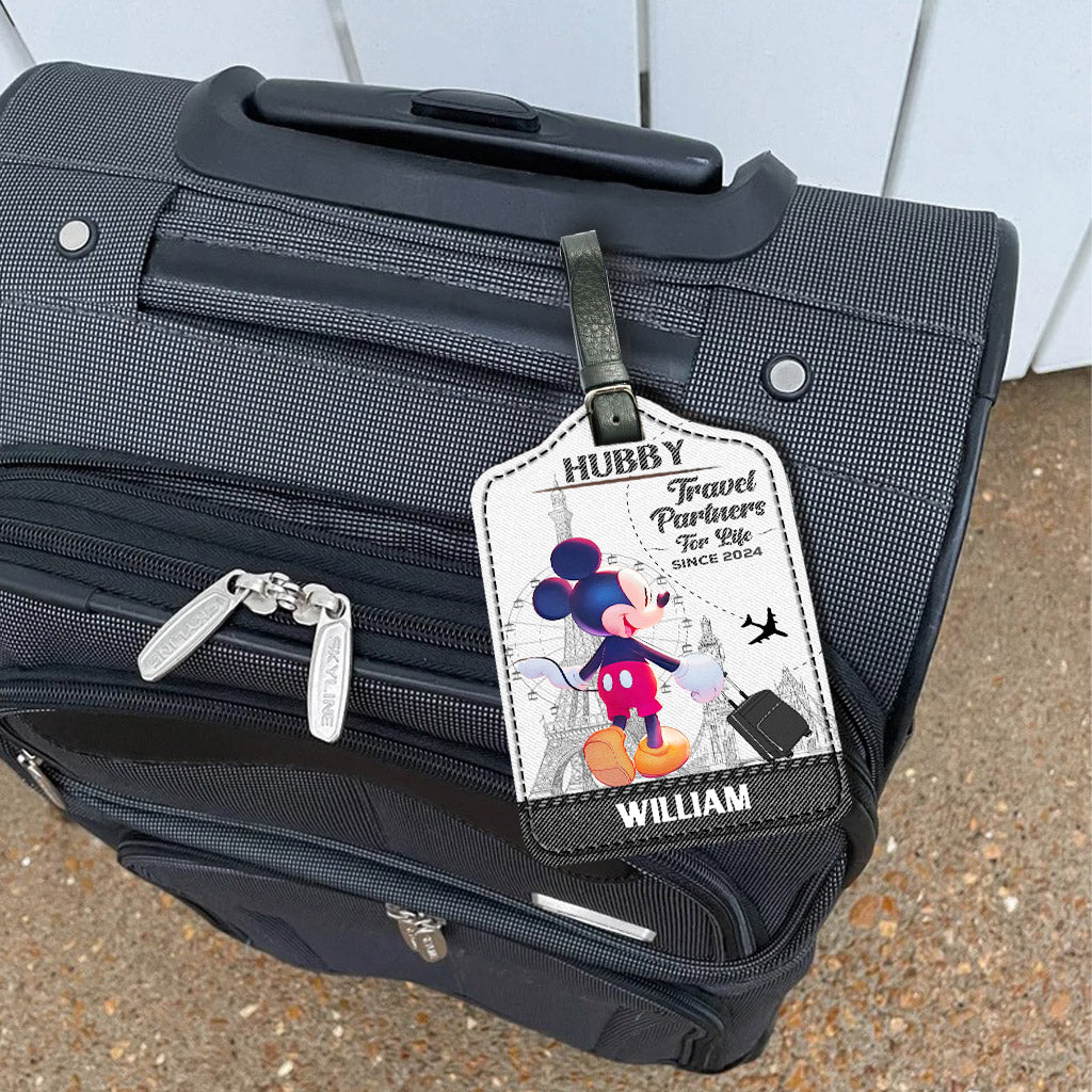 Travel Partners For Life - Personalized Mouse Leather Luggage Tag