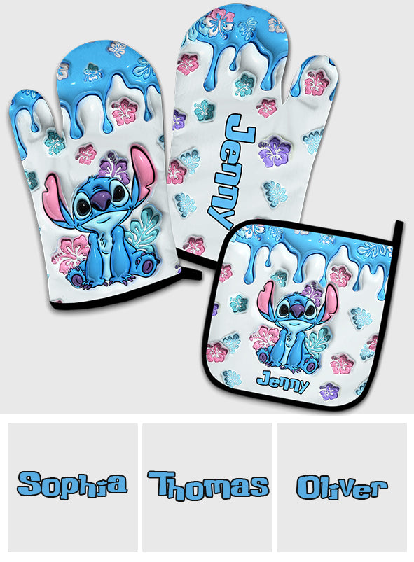 Ohana Means Family - Personalized Ohana Oven Mitts & Pot Holder Set