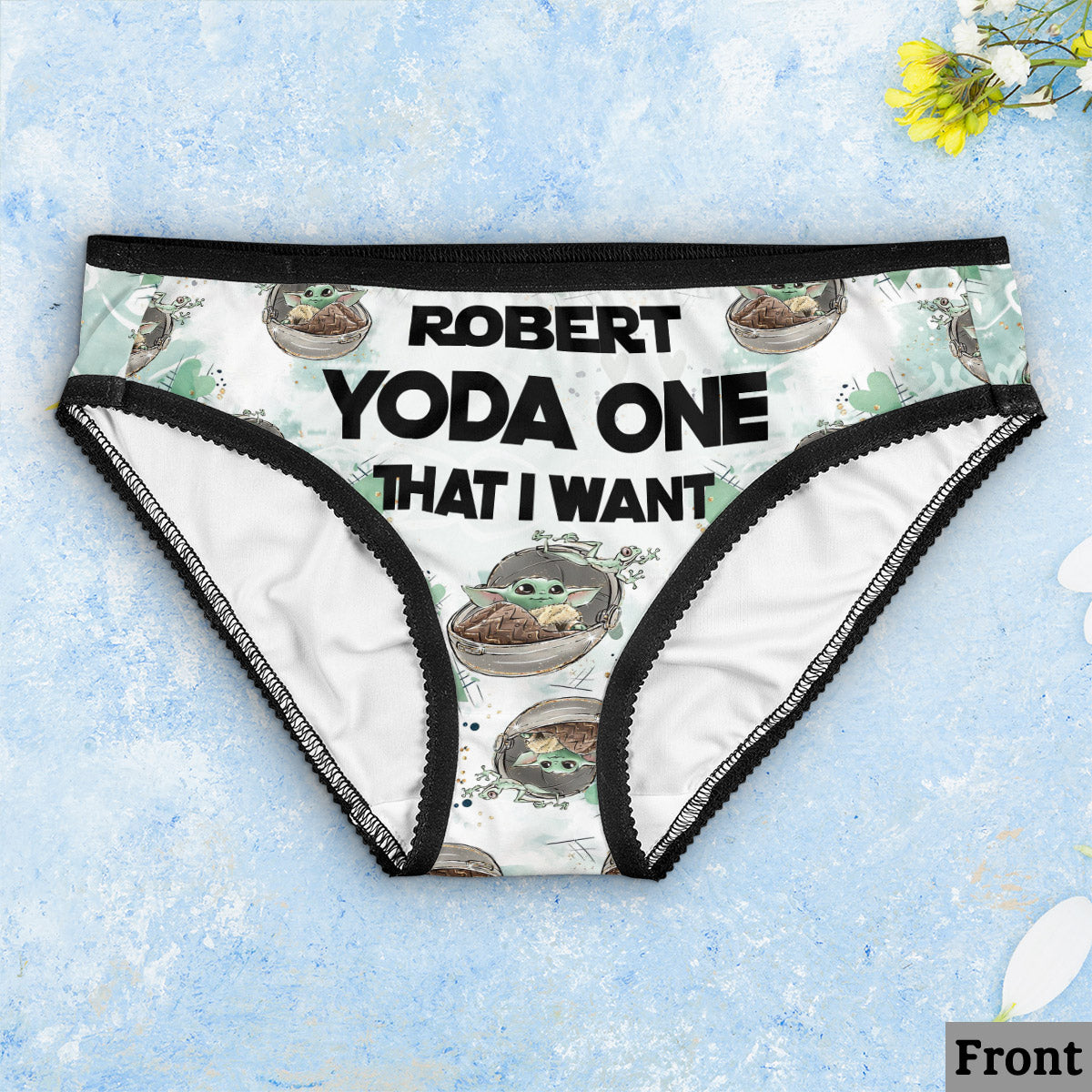Yoda One That I Want - Personalized The Force Lace Border Women Briefs