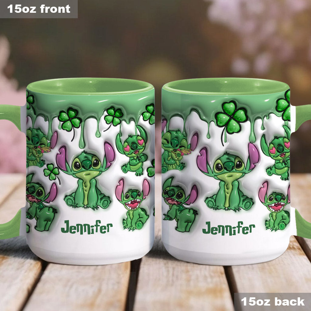 Lucky Ohana Shamrocks - Personalized Ohana Accent Mug