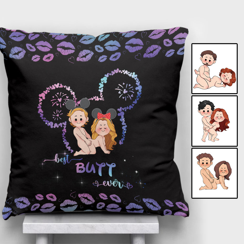 Best Butt Ever Mouse Ears Naughty - Personalized Mouse Throw Pillow
