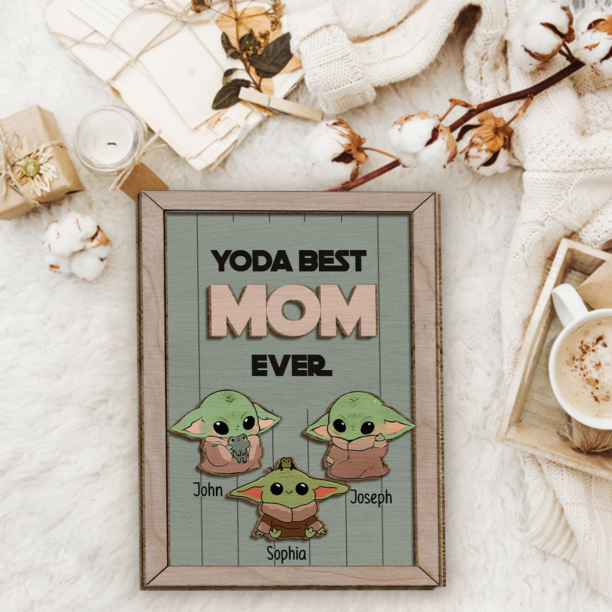 Best Mom Dad Ever The Child - Personalized The Force 2 Layered Wood Sign / Wood Plaque