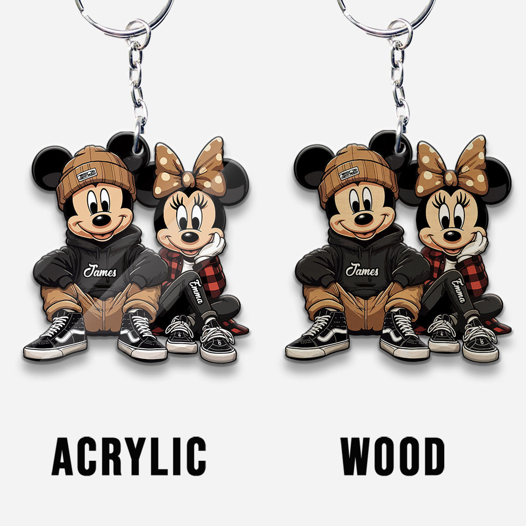 Chicano Mouse Couple - Personalized Mouse Keychain