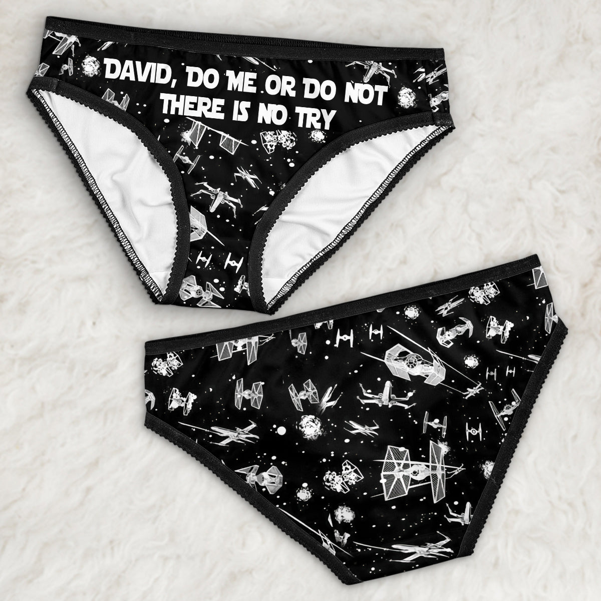 Do Me Or Do Not There Is No Try - Personalized The Force Lace Border Women Briefs