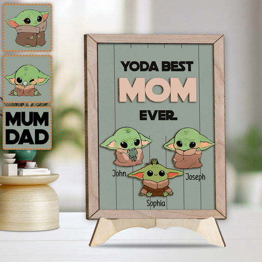 Best Mom Dad Ever The Child - Personalized The Force 2 Layered Wood Sign / Wood Plaque