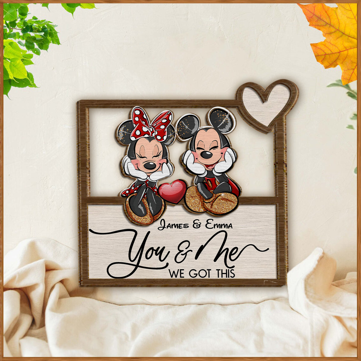 You And Me We Got This Magic Mouse Ears - Personalized Mouse 2 Layered Wood Sign / Wood Plaque