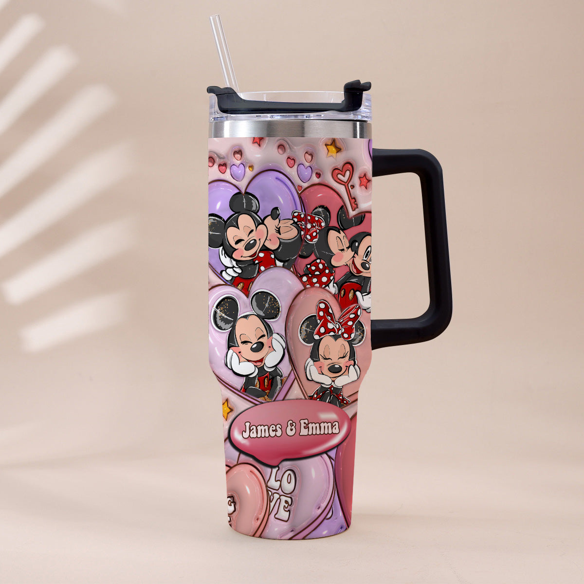 You And Me We Got This Mouse Ears Couple - Personalized Mouse Tumbler With Handle