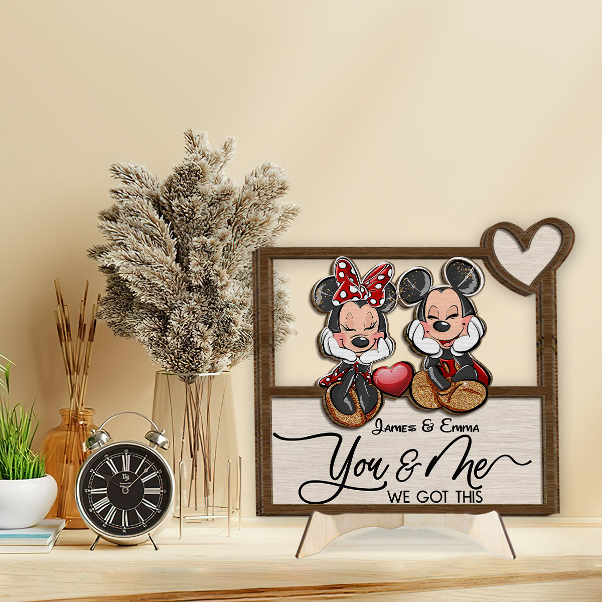 You And Me We Got This Magic Mouse Ears - Personalized Mouse 2 Layered Wood Sign / Wood Plaque