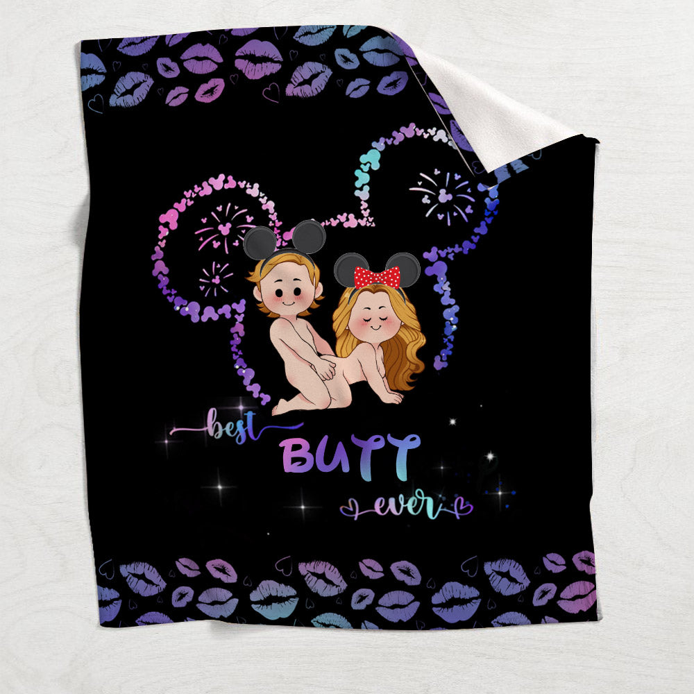 Best Butt Ever Mouse Ears Naughty - Personalized Mouse Blanket