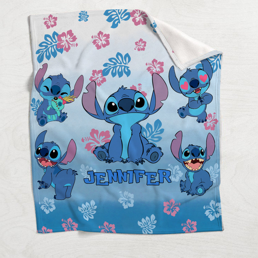 Blue Gradient Ohana - Personalized Ohana Blanket