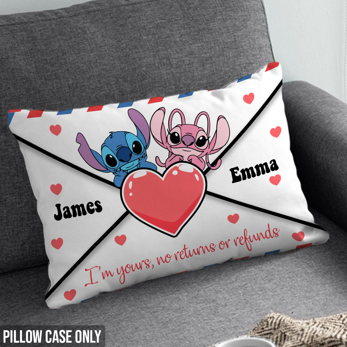 I'm Yours Love Letter Envelope Ohana - Personalized Ohana Rectangle Pillow Cover