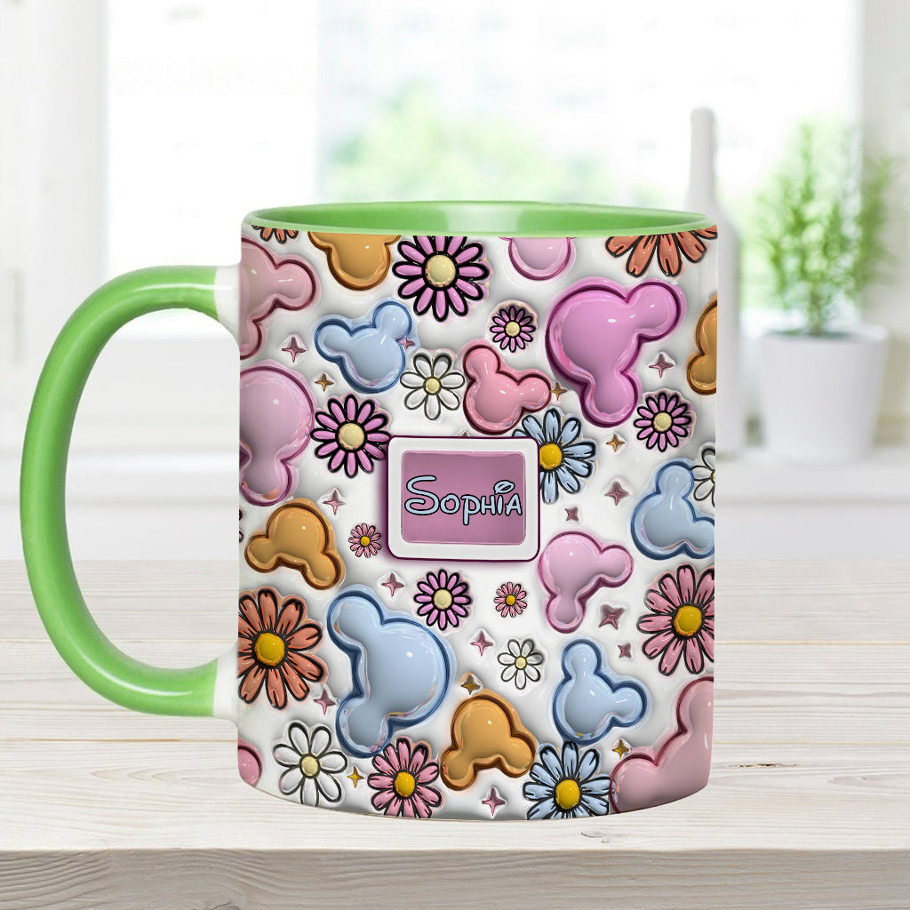 Foral Sping Disney - Personalized Mouse Accent Mug