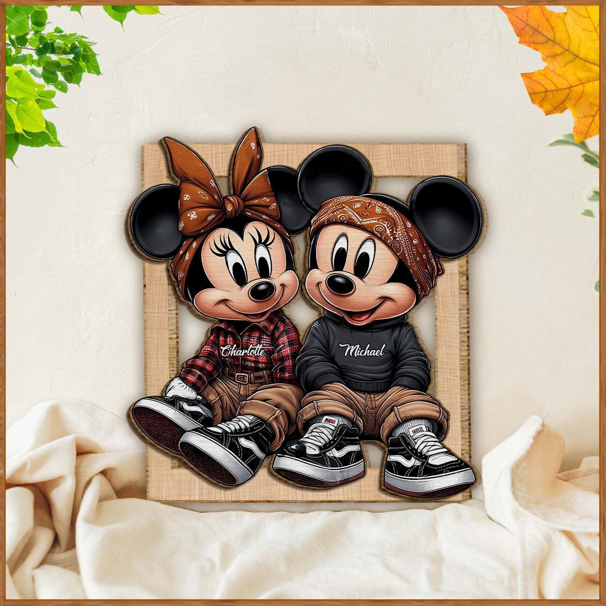 Chicano Mouse Couple - Personalized Mouse 2 Layered Wood Sign / Wood Plaque