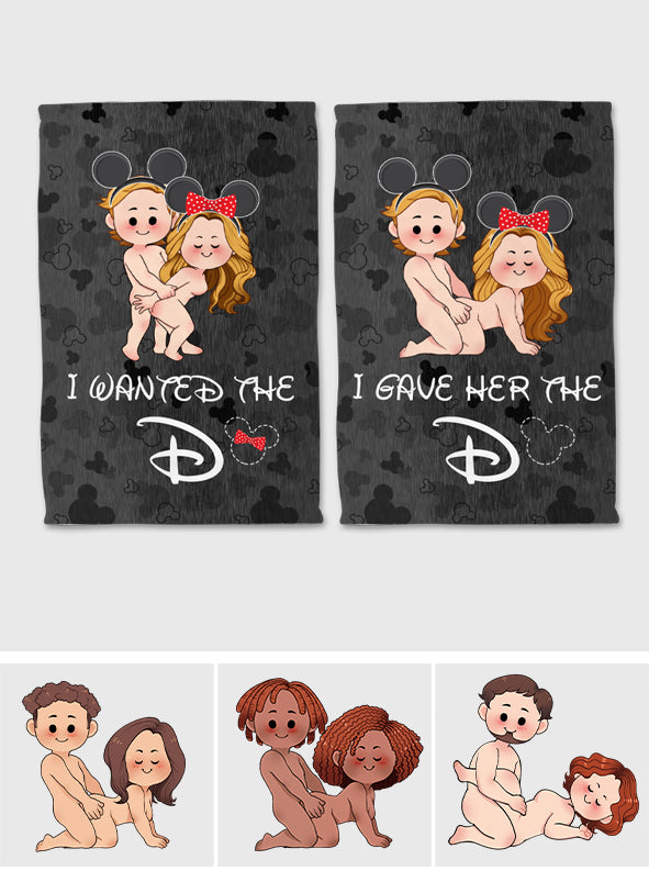 I Wanted The D I Gave Her The D Mouse Ears Couple - Personalized Mouse Towel