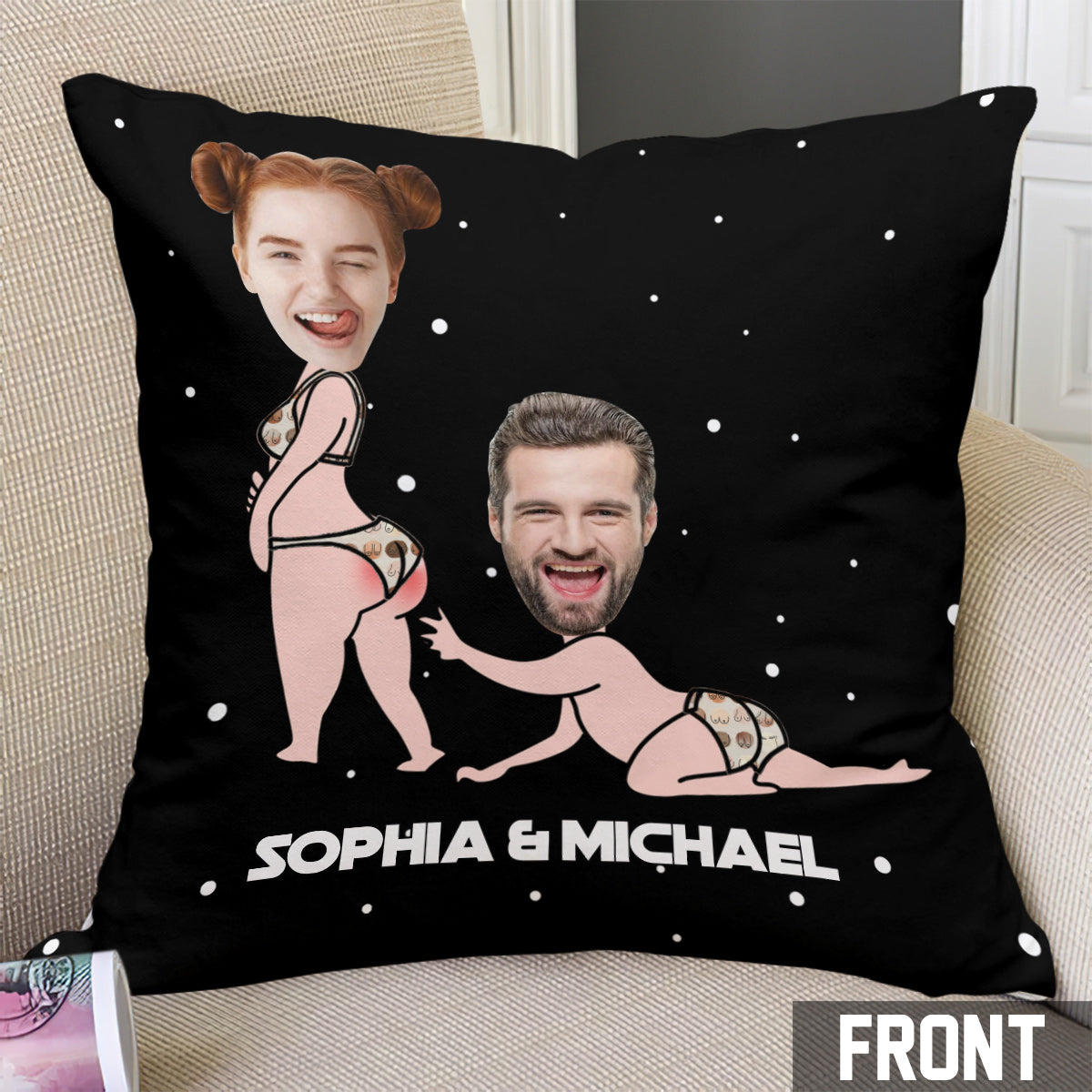 I Love Your Butt I Know - Personalized The Force Throw Pillow