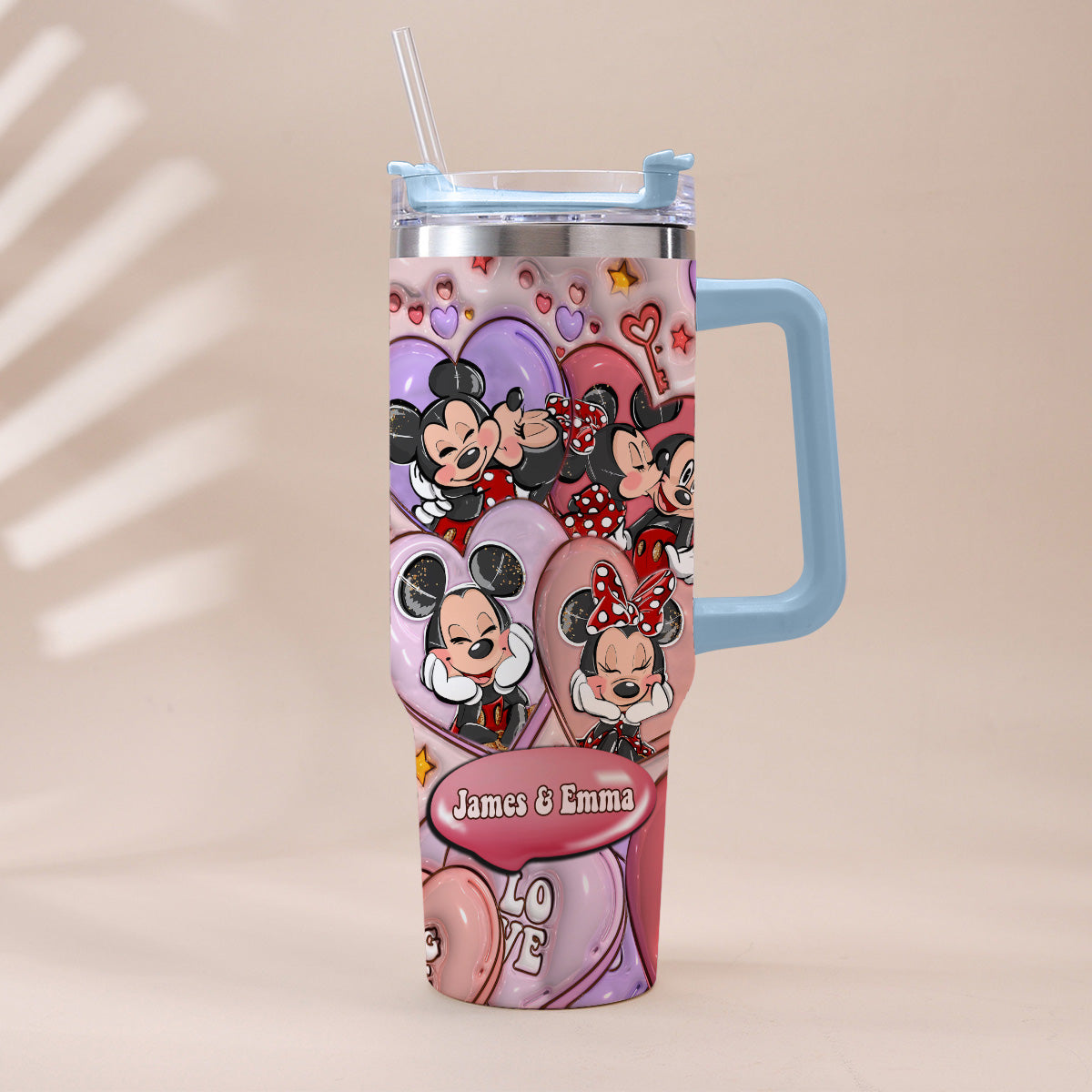You And Me We Got This Mouse Ears Couple - Personalized Mouse Tumbler With Handle