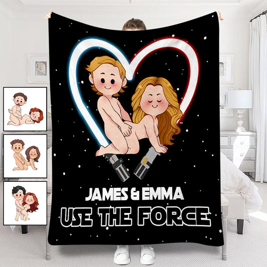 Use The Force Naughty - Personalized The Force Blanket