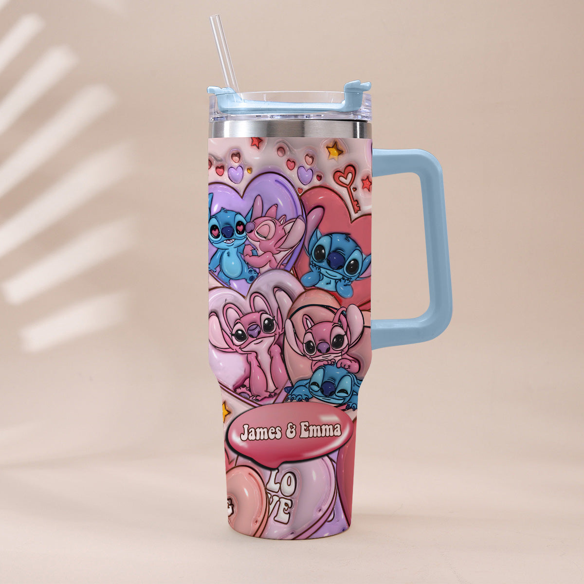 I'm Yours No Returns Or Refunds Ohana Couple - Personalized Ohana Tumbler With Handle