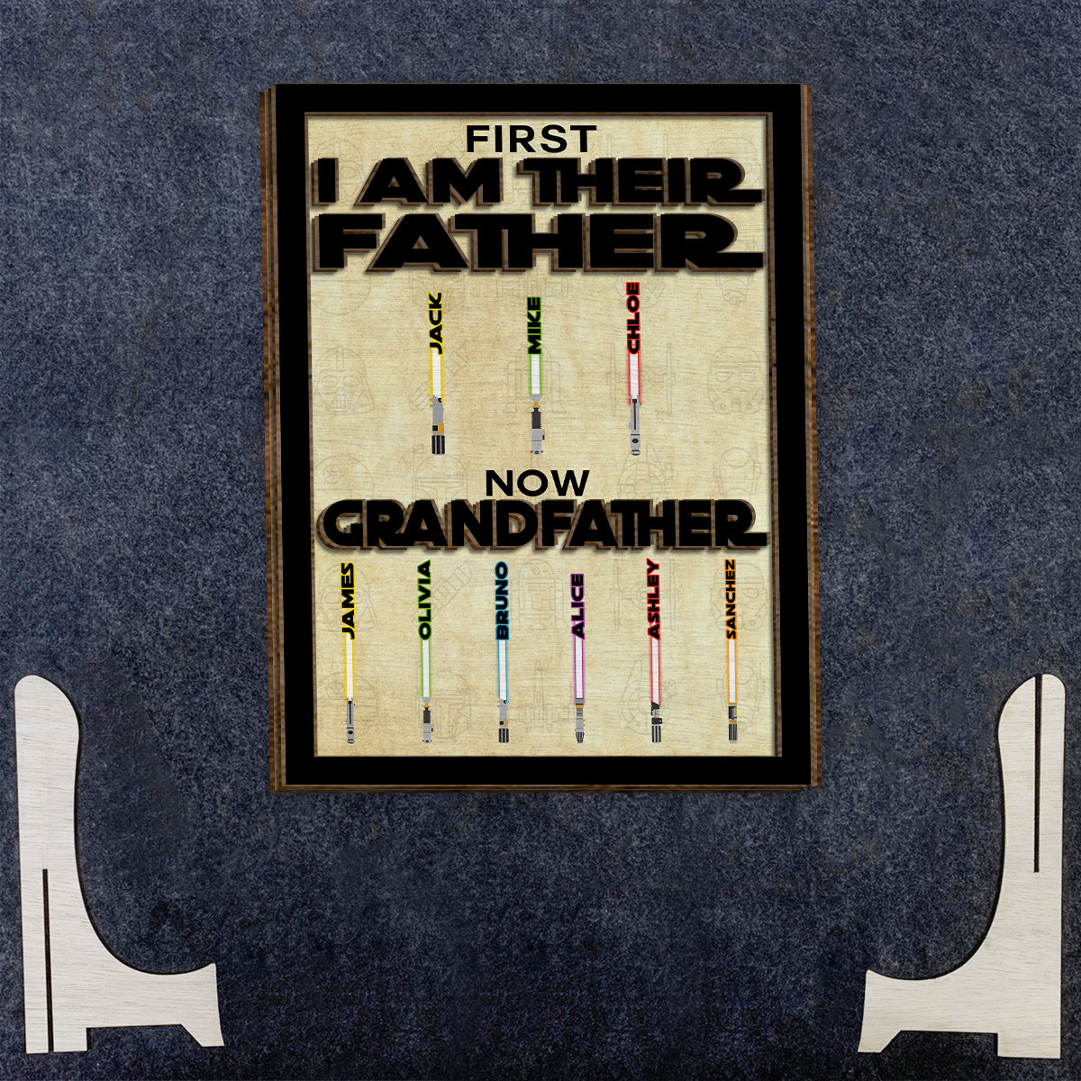 First Father Now Grandfather - Personalized The Force 2 Layered Wood Sign / Wood Plaque