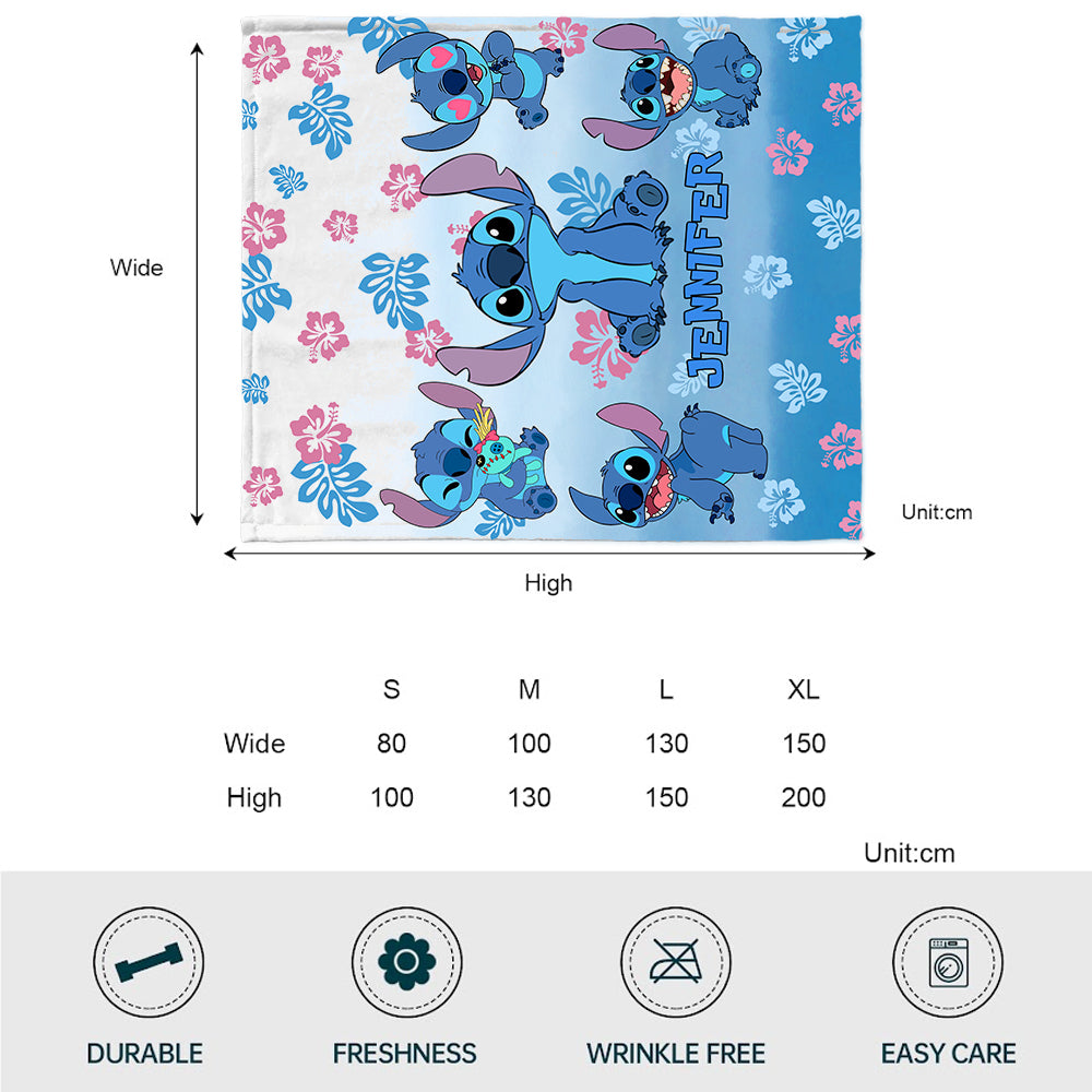 Blue Gradient Ohana - Personalized Ohana Blanket